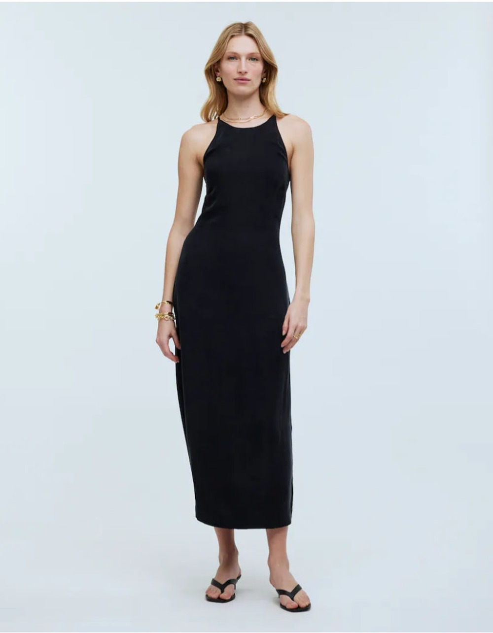 Madewell Dress Women 2 Black Crisscross Midi Slip 90s Classic Summer NWT